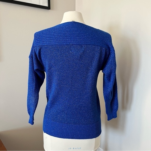 Marella Vintage 80’s Blue Sparkly Sweater - Picture 3 of 8